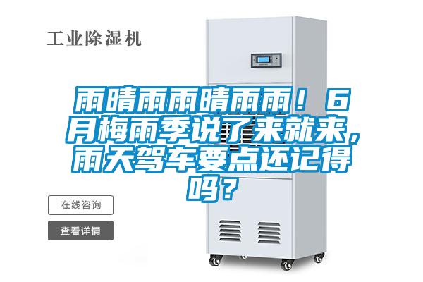 雨晴雨雨晴雨雨!6月梅雨季說了來就來,雨天駕車要點還記得嗎?