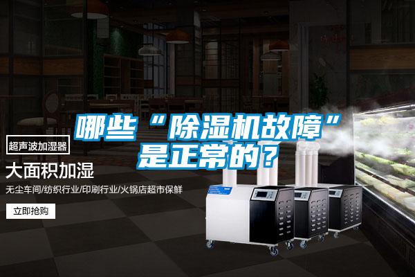 哪些“除濕機故障”是正常的？