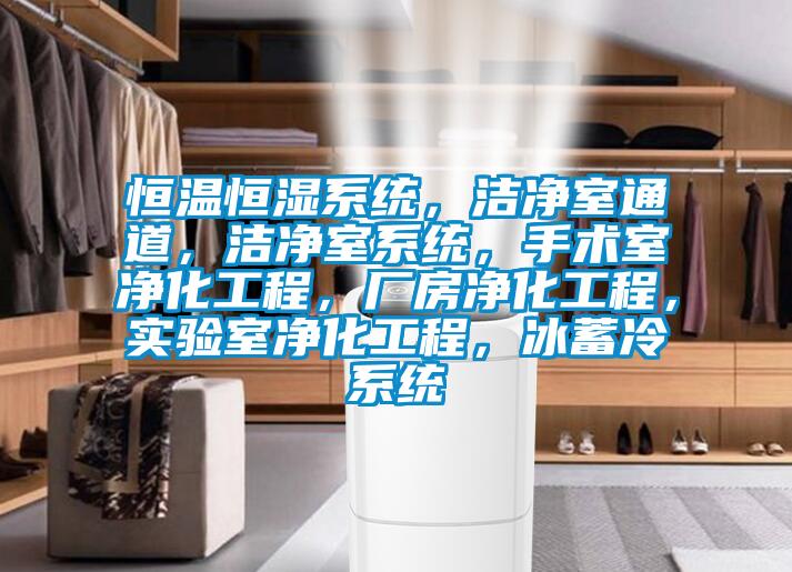 恒溫恒濕系統(tǒng),潔凈室通道,潔凈室系統(tǒng),手術(shù)室凈化工程,廠房?jī)艋こ蹋瑢?shí)驗(yàn)室凈化工程,冰蓄冷系統(tǒng)